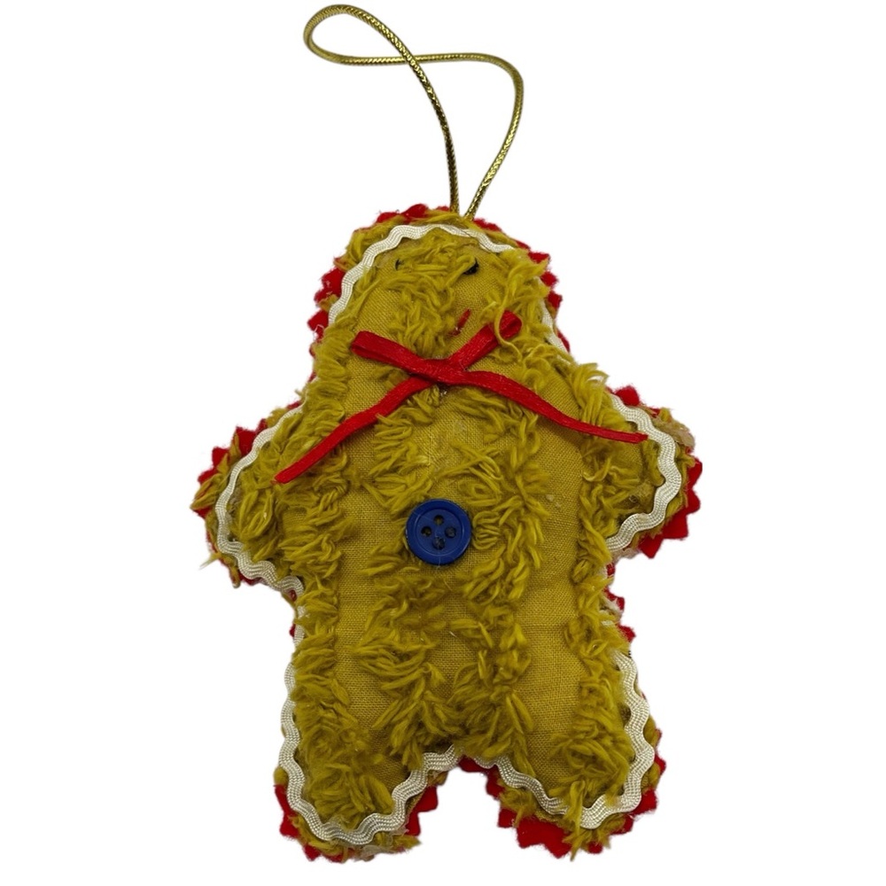 Vintage Christmas Gingerbread Man plush ornament Holiday Decoration Plush